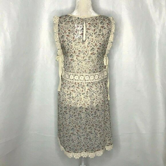 Dress Forum Sheath Dress Floral Sheer Crochet Lace Tie Ribbons Key Hole Back - Picture 6 of 8
